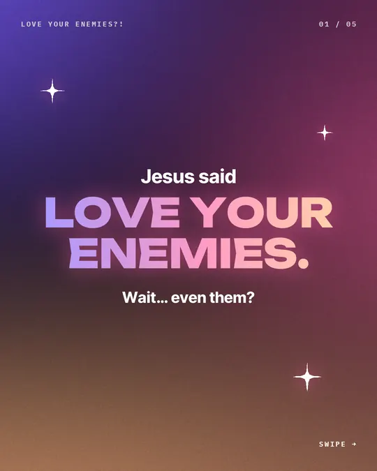 Carousel slide: Jesus said love your enemies